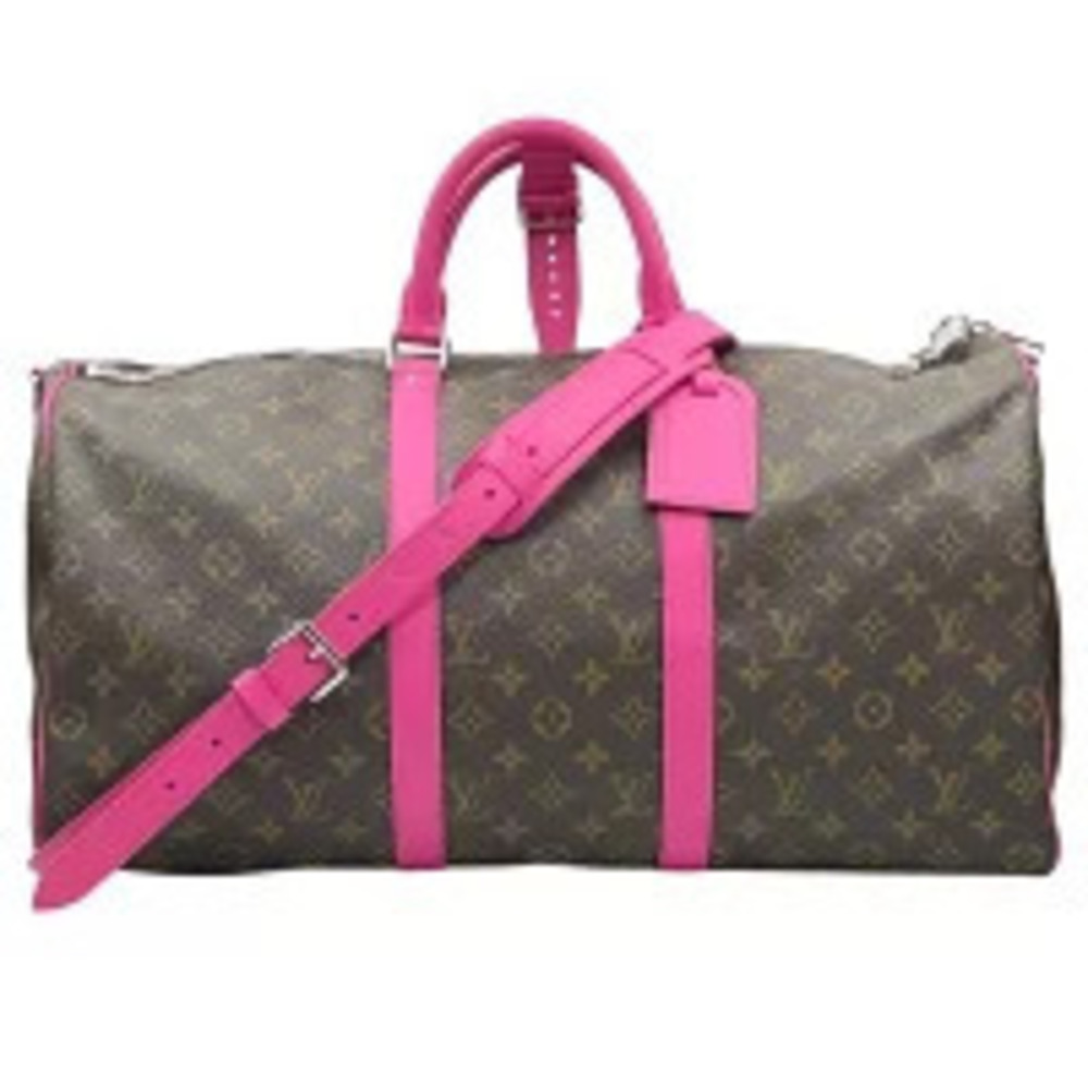 Louis Vuitton Keepall Bandouliere Fuschia Pink Monogram Boston Bag Travel Carry